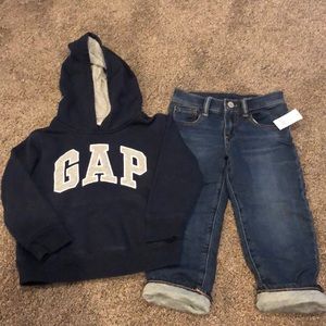 Baby Gap lined jeans and hoodie. Jeans are new with tags
